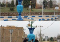 همزمان با فرا رسیدن بهار و ایام نوروز و نصب المان شهری در بلوار شهدا ورودی خیابان ابوریحان