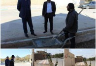 عملیات  جدولگذاری و زیر سازی و اجرای بلوک فرش پیاده روی خیابان تعاون در فیروزآباد