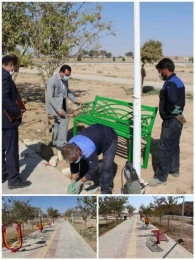 بازدید میدانی مهندس غلامی و مسوول واحد خدمات شهر
