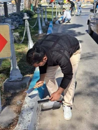 آغاز رنگ آمیزی جداول سطح شهر