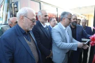 آیین بهره برداری از ۲دستگاه از ۴ دستگاه اتوبوس خریداری شده  و۳دستگاه اتوبوس بازسازی شده توسط شهرداری گزبرخوار